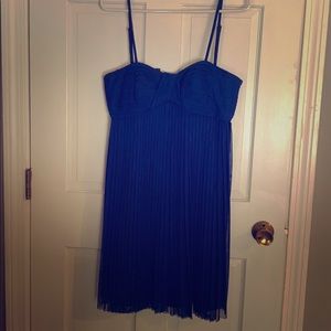 Blue party dress with adjustable straps